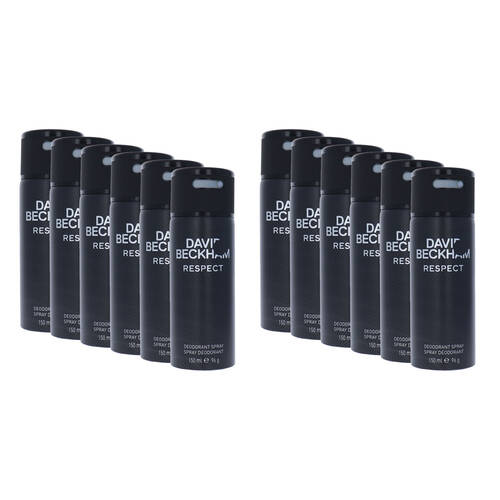 12PK David Beckham Respect Body Spray Mens Fragrance 150mL