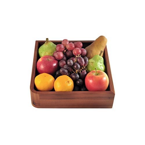 222 Fifth Acacia Wood 25.4cm Square Salad Bowl - Brown