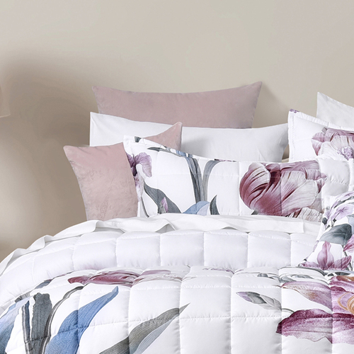Bianca Carmela Double Polyester Bedspread/2x Pillowcases Set - White