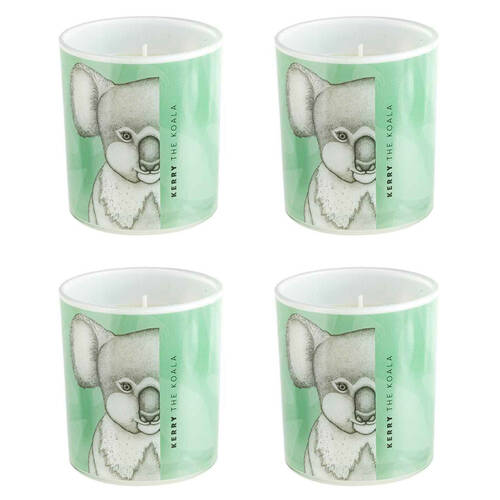 4PK LMD Dots By Donna Kerry The Koala Glass Candle 45hr - Green