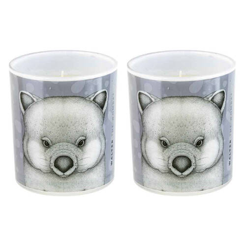 2PK LMD Dots By Donna Walter The Wombat Glass Candle 45hr - Grey