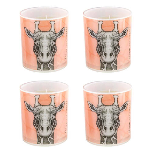 4PK LMD Dots By Donna Georgi The Giraffe Glass Candle 45hr - Orange