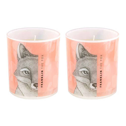 2PK LMD Dots By Donna Franklin The Fox Glass Candle 45hr - Orange