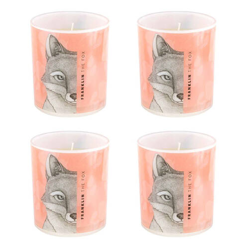 4PK LMD Dots By Donna Franklin The Fox Glass Candle 45hr - Orange