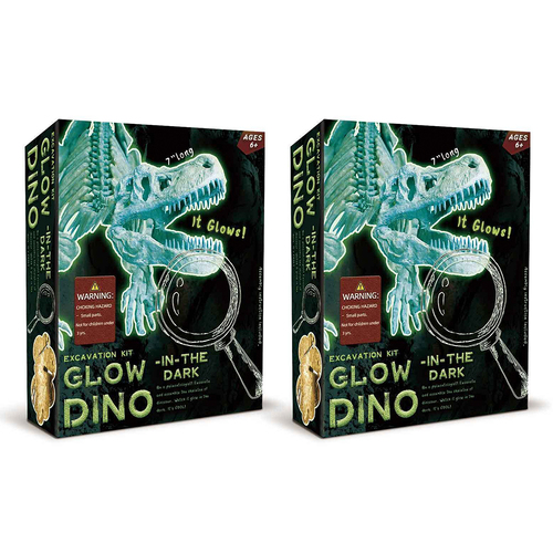 2PK Kaper Kidz Glow In The Dark Tyrannosaurus Excavation Kit 6y+