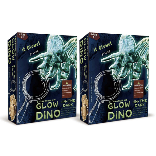 2PK Kaper Kidz Glow In The Dark Triceratops Excavation Kit 6y+