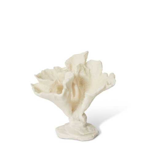 E Style 20cm Resin Coral Leaf Sculpture - White