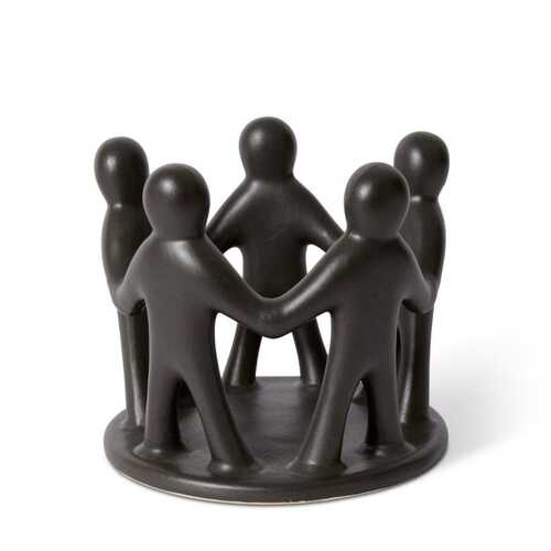 E Style 19cm Ceramic Friend Circle Sculpture - Black