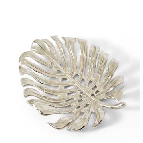 E Style Decor 36cm Aluminium Monstera Leaf - Nickel