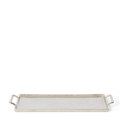 E Style 59cm Aluminium Rectangular Dixson Tray Home Decor - Silver