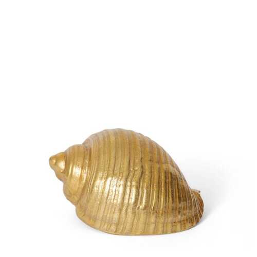 E Style 22cm Aluminium Moon Snail Shell Sculpture - Gold