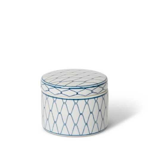 E Style Seiko 12cm Porcelain Trinket Box - Cream/Blue