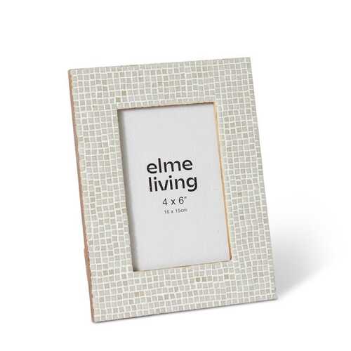 E Style Cambria Resin/Glass/MDF 4x6" Photo Frame - White