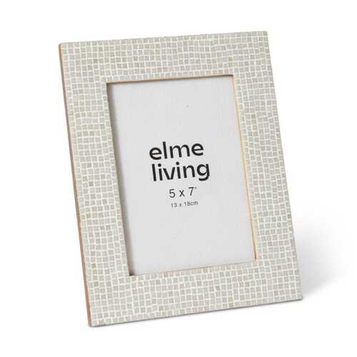 E Style Cambria Resin/Glass/MDF 5x7" Photo Frame - White