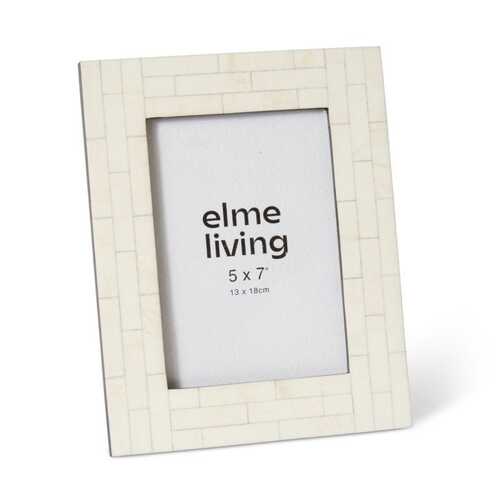 E Style Emerson  Resin/Glass/MDF 5x7" Photo Frame - Cream