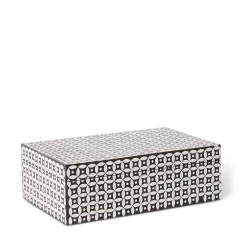E Style Nicolette 31cm Resin/MDF Decor Box - Black/White