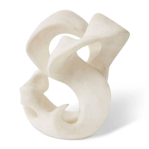 E Style Camille Ribbon Sculpture Tabletop Home Decor 39cm White