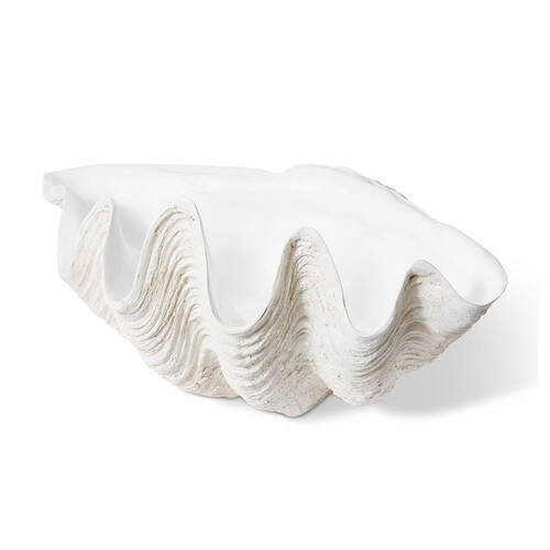 E Style Clam Shell Sculpture Tabletop Home Decor 85cm Off White XL