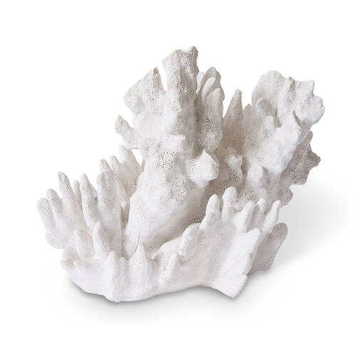 E Style Coral Wave Sculpture Tabletop Home Decor 29cm White