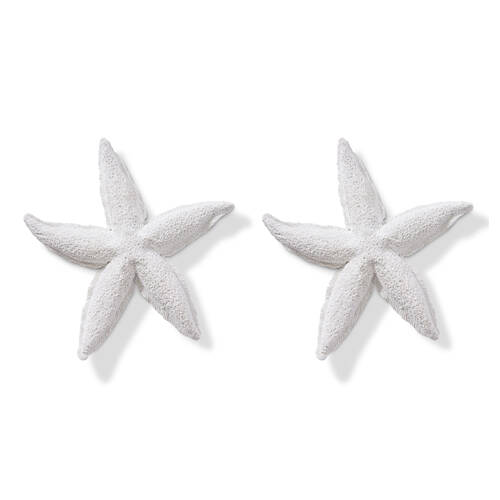 2PK E Style Starfish Royal Sculpture Tabletop Home Decor 20cm White