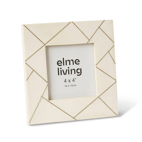 E Style Panya 4x4" Photo Frame Tabletop Home Decor 16cm Cream/Gold