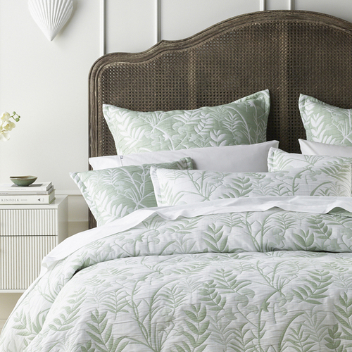 Bianca Eden Double Polyester Bedspread/2x Pillowcases Set - Sage