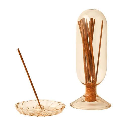 50pcs Pilbeam Living Klein Cloche Incense Sticks & Holder Amberwood 19cm