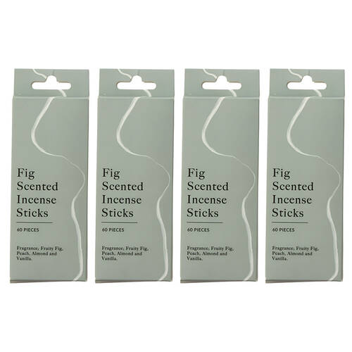 4x 60pc Pilbeam Living Fig Scented Incense Sticks Aroma Calm Fragrance 13cm