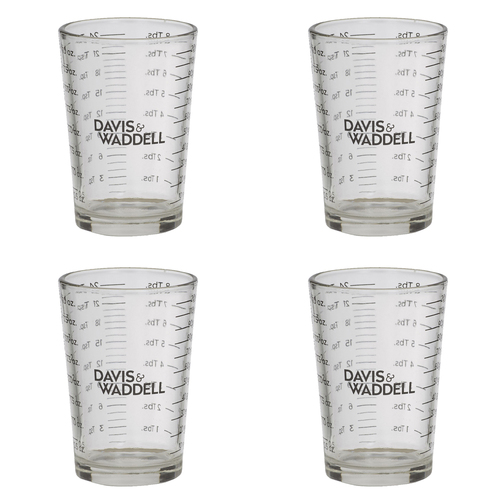 4PK Davis & Waddell Essentials Glass Measuring Cup 6x8.5cm - Clear