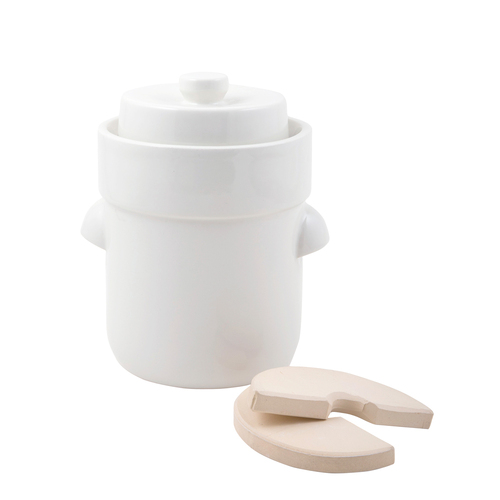 Davis & Waddell Fermentation Crock Stoneware Pot 25cm/3L - White