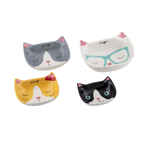 4pc Davis & Waddell Kitty Crew Measuring Cups Set 14x12cm