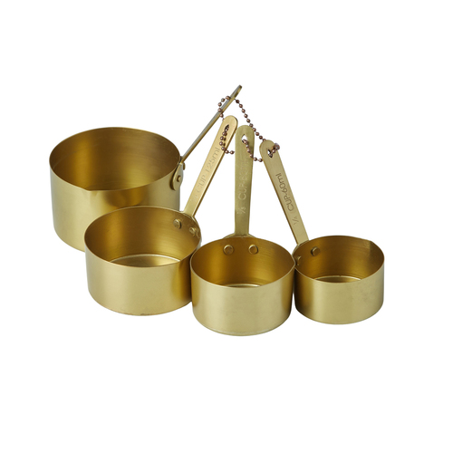 4pc Davis & Waddell Stainless Steel Measuring Cup Set - Brass