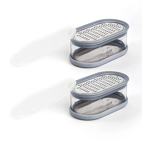 2PK Davis & Waddell Fine Grater w/ Storage 14cm - Grey