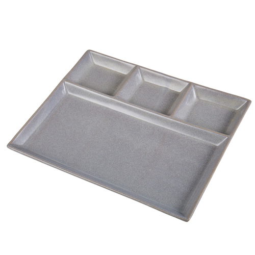 Davis & Waddell Nori Porcelain Divided Platter Large 30x24cm - Light Grey