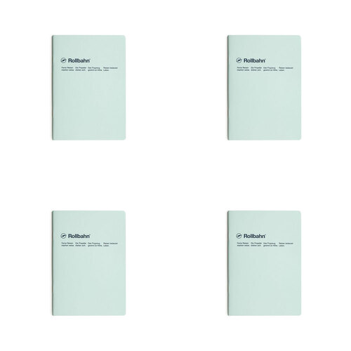 4PK Delfonics Rollbahn Slim Notebook A5 Grid Journal - Light Blue