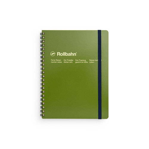 Delfonics  Rollbahn Spiral Bound Notebook Grid A5 Journal - Olive