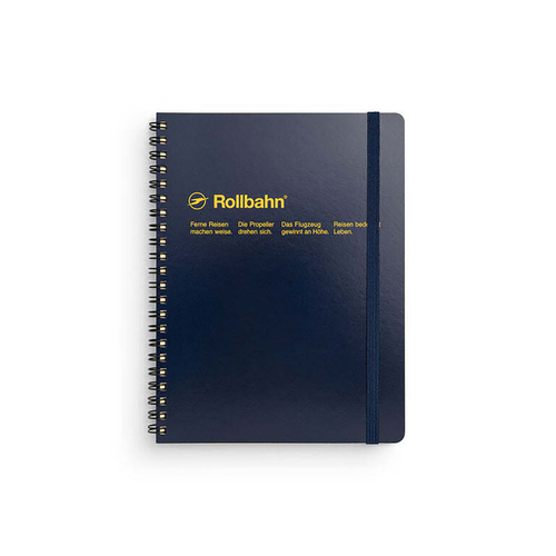 Delfonics  Rollbahn Spiral Bound Notebook Grid A5 Journal - Dark Blue