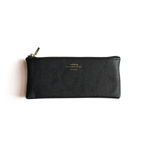 Delfonics Quitterie PVC Flat Pencil Case Rectangle 18cm - Black