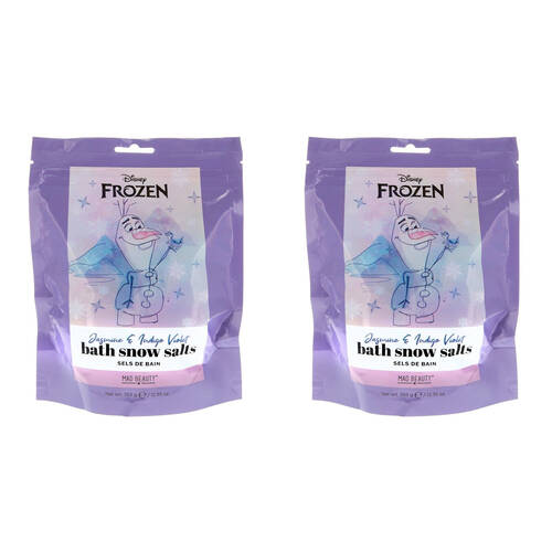 2PK Disney Frozen Olaf Scented Bath Snow Salts 350g Jasmine & Indigo Violet
