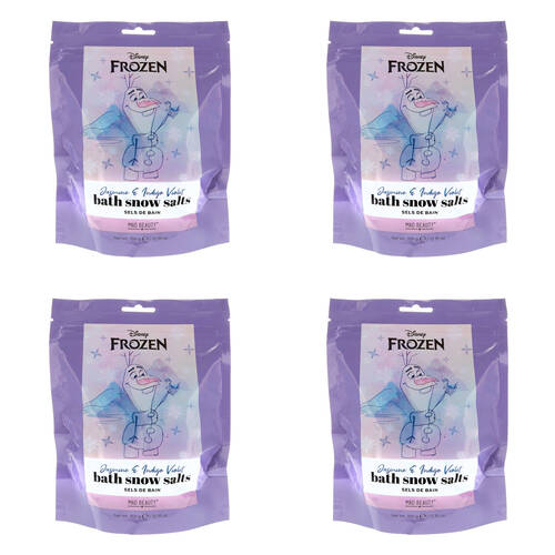 4PK Disney Frozen Olaf Scented Bath Snow Salts 350g Jasmine & Indigo Violet