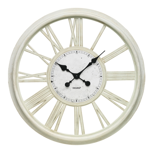 Degree Dover Analogue Round 50cm Wall Clock Hanging Decor - White