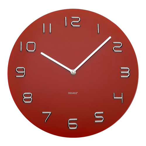 Degree 35cm Red And Chrome Wall Clock 