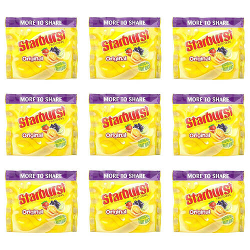 9PK Starburst Fruit Chews Original Sharing Pouch Sweet Soft Confectionery 322g