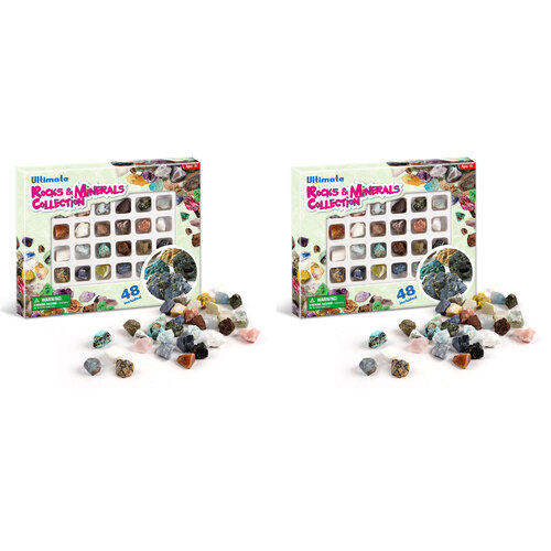 2x 48pc Kaper Kidz Ultimate Rocks & Minerals Collection Kids/Childrens Toy 6Y+