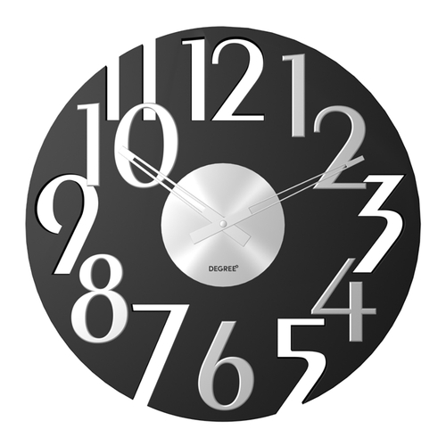 Deegree Hudson Black & Steel 40cm Wall Clock 