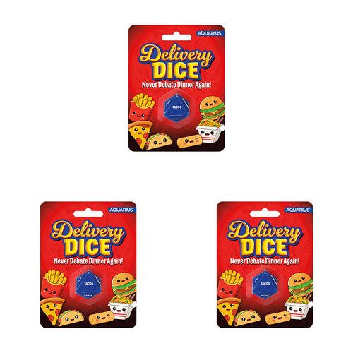 3PK Aquarius Delivery Dice 8-Sided Dice Rolling Game 8x10cm - Blue 18y+