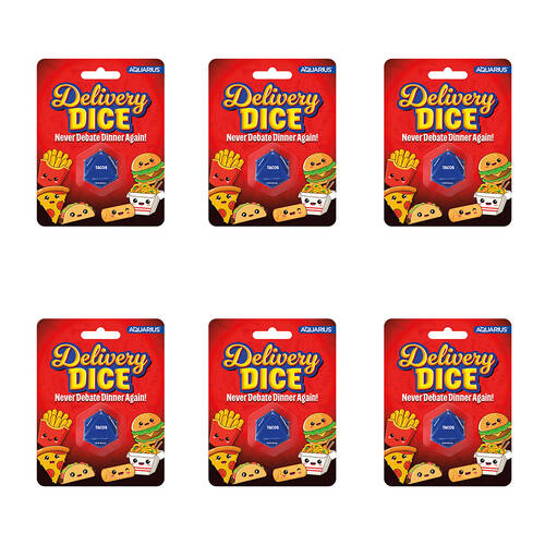6PK Aquarius Delivery Dice 8-Sided Dice Rolling Game 8x10cm - Blue 18y+