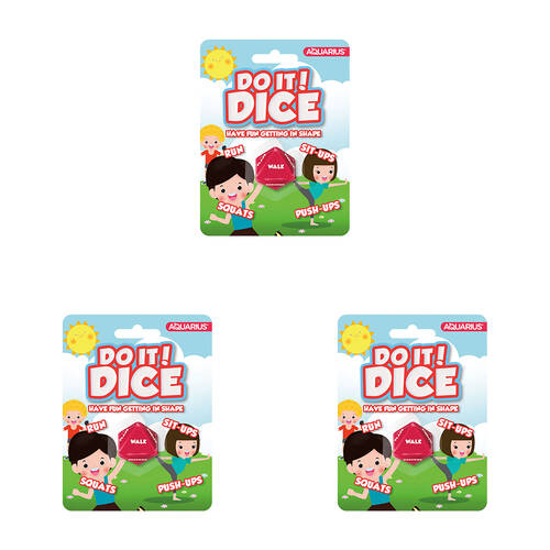 3PK Aquarius Do It Fitness Dice 8-Sided Dice Rolling Game 14x4cm - Red 14y+
