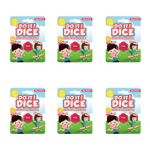 6PK Aquarius Do It Fitness Dice 8-Sided Dice Rolling Game 14x4cm - Red 14y+