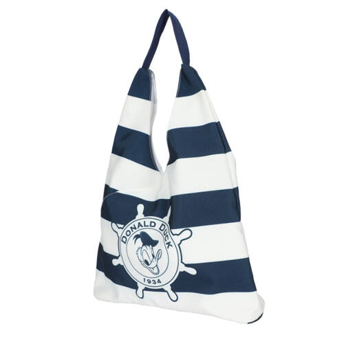 Disney Donald Duck Canvas Shopper Striped Bag - White/Blue